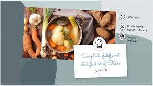 Brown stock (fond brun), 3.vegetable or neutral stock (fond maigre) and 4.fish stock (fume de poisson). Scrapbook Of Different Classification Of Stocks By Krishia Peralta On Genially