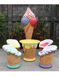 Ice Cream Table Set Cream Furniture Ice Cream Business Ice Cream Shop