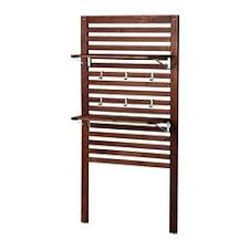 Applaro Panneau Mur 2 Tablettes Exterieur Teinte Brun Brun Profondeur 30 Cm Hauteur 158 Cm 158 Cm Lambris Murs Parement Mural Jardiniere Murale