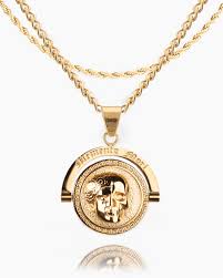 Memento Mori Double-Sided Pendant in Gold - Humbler