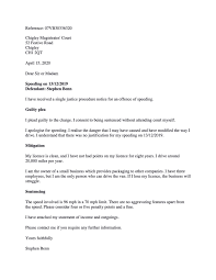 Letters of leniency are written to a judge when an individual is facing sentencing. Letter Of Mitigation For Speeding Stephen Oldham Solicitors