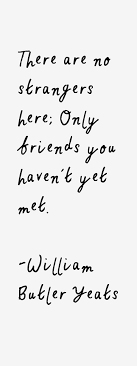 There Are No Strangers Here Only Friends You Haven T Yet Met William Butler Yeats 1865 1939 Irish Poet And Yeats Quotes Stranger Quotes Literature Quotes