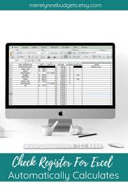 Check Register Checkbook Register Excel Money Tracker Expense Etsy In 2020 Checkbook Register Spending Tracker Budgeting