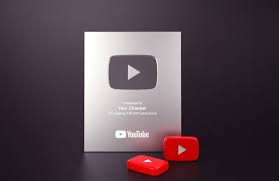 Premium Psd Silver Play Button Youtube Mockup Play Button Youtube Square Card