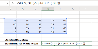 How to find root mean square error in excel. Calculate Standard Deviation And Standard Error Of The Mean In Excel