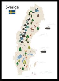 Förenklad karta över sveriges bergarter baserad på data från sgu karta över ids nätverk i sverige okq8 scandinavia. Poster Till Barnrum Sverigekarta Natur Dekortorget Se