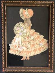Small Vintage Peach-Colored Ribbon Doll Lady - Girl with Banana Curls | eBay