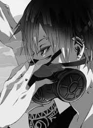 Black And White Anime Boy Pinterest Punk Anime Boy Black And White Gas Mask Dark Anime Cool Anime Guys Cute Anime Boy