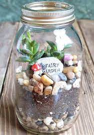 How to make a garden in a jar. Diy Fairy Garden In A Jar Fairy Garden Diy Mason Jar Terrarium How To Make Terrariums