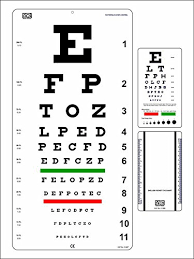 Snellen Eye Chart 22 X 11 Inch With Snellen Pocket Eye Chart Pack Of 2 Charts