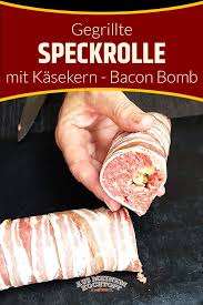 Gegrillte Speckrolle Mit Kasekern Ein Knaller Im Grill Bacon Bomb In 2020 Speck Grillen Gerichte Mit Hackfleisch