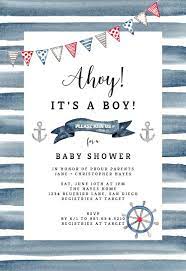 Watercolor Nautical Baby Shower Invitation Template Greetings Island Nautical Baby Shower Invitations Baby Shower Boy Invitations Free Printable Baby Shower Invitations