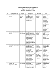Tutorial membuat jadwal kegiatan pimpinan dengan ms. Agenda Kegiatan Pimpinan Della A 12 Ap 3