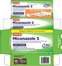 It works by stopping the growth of yeast (fungus) that causes the infection. Heb Miconazole 3 Drug Facts