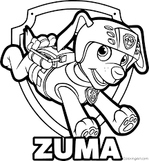 A team of brave puppies together with a smart boy ryder carry out. Zuma Paw Patrol Coloring Pages Coloringall