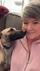 Meet Edna! She's 12 months old and crossed with a Malinois, but she is 100%  greyhound in every way! Never owned one before and I adore her! She is so  loving, has