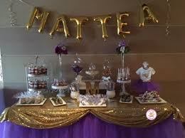 Hope it could inspire you, our beloved reader in , back to article please click wedding table decorations for your expressions. Birthday Purple And Gold Dessert Table Novocom Top