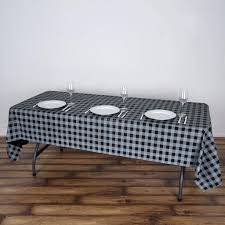 Black And White Checkered Tablecloth Plastic 54 X 108 Gray Black Disposable Checkered Plastic Vinyl Rectangular Tablecloth Plaid Tablecloth Table Cloth Waterproof Tablecloth