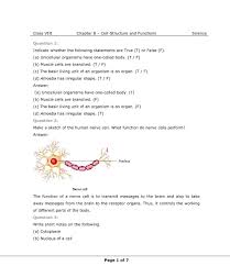 Define animal cell class 8. Ncert Solutions For Class 8 Science Chapter 8 Cell Structure And Functions