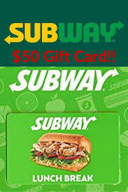 Subway Gift Car In 2020 Subway Gift Card Gift Card Lunch Break