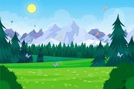 Hand Drawn Spring Landscape Landscape Poster Landscape Background Nature Vector