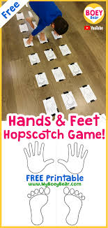 Hands And Feet Hopscotch Game Free Printable In 2020 Motor Skills Activities Printable Activities For Kids Indoor Activities For Kids