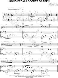 Secret Garden Song From A Secret Garden Sheet Music Violin Solo In C Minor Transposable Download Print Sheet Music Secret Garden Music Piano Sheet Music