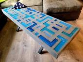 Coffee Table, Epoxy Resin Inlay - Etsy