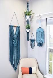 More easy diy macrame projects for beginners. Teal Macrame Pared Colgante Decoracion De La Pared Boho Etsy Macrame Wall Hanging Macrame Wall Hanging Diy Bohemian Wall Decor