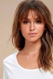 If you have straight hair and are wondering which bang cut will compliment your hair lea michele here shows us what hairstyles with bangs should be for long hair. Easy Hairstyles For Long Hair With Bangs Long Hair With Bangs Medium Length Hair With Bangs Medium Length Hair Styles