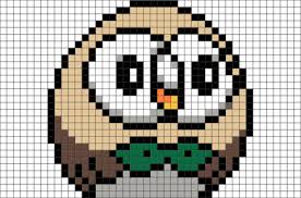 Pokemon Rowlet Pixel Art Pixel Art Pix Art Minecraft Pixel Art