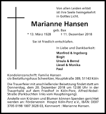 See what marianne hansen (maahansen) has discovered on pinterest, the world's biggest collection of ideas. Traueranzeigen Von Marianne Hansen Wirtrauern