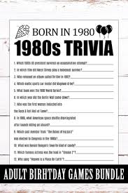 20 trivia questions about the 1980s.enjoy. 40th Birthday Party Games 40th Trivia Games 40th Birthday Etsy 40th Birthday Party Games 40th Birthday Games 40th Birthday Parties