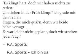 Liedtext Pa Sports Ich Bin Da Liedtext Lied Spruche
