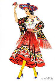 Mexican China Poblana Dance Costume Traditional Mexican Dress Folk Dresses Mexican Fashion