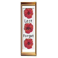 Combine the best of both worlds by stitching up one of these cross stitch bookmarks! Lest We Forget Cross Stitch Bookmark Pattern Peacock Fig