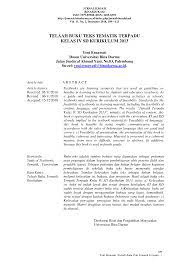 Berikut contoh resensi buku fiksi. Http Journal Binadarma Ac Id Index Php Jurnalbinaedukasi Article Download 223 135