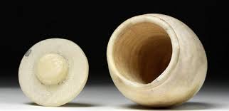 Alabaster jar, trinket jar 2.5 inch diameter 1.5 in high original label made in italy whitish tones bunch flowers on top chickadeecall 5 out of 5 stars (27) $ 14.68. 2 500 Year Old Alabaster Jar From Canaan Added To The Collection