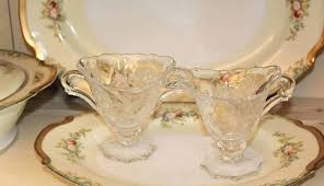 All flavors are unique to m+s. Creamer And Sugar Bowl Orchid By Heisey Glass Etched And Footed Antigo Trunk