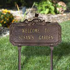 Our outdoor welcome signs make a gracious statement to all who approach, while adding a note of warm. Dragonfly Personalized Garden Plaque