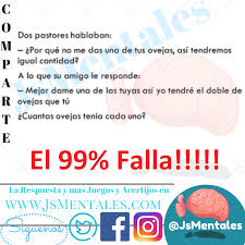 ¡aumenta tu poder cerebral con un set de juegos cerebrales y enigmas mentales con respuestas! Juegos Mentales Acertijo De Las Ovejas