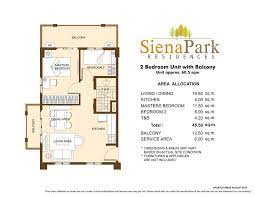Siena Park Residences 2br 45 50 Sqm Jpg 1000 773 Cottage Floor Plans House Layout Plans Tiny House Floor Plans
