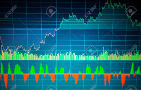 Stock Market Chart Graph On Blue Background Stock Market Graph