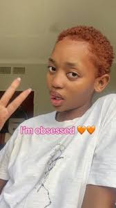 One thing about me? I’ll dye my hair😭I love this colour sm🥹🧡 #fypシ #fyp  #gingerhair #dyehair #naturalhairsouthafrica #shorthair