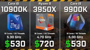 Personally i'd give video editing to ryzen for affordability & video editing (if your comparing lets say a r5 to an i5). Core I9 10900k Vs Ryzen 9 3950x Vs I9 9900k Rendering And Gaming Benchmark Comparison Youtube