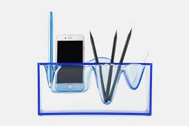 Creating the perfect home office space can be easy, thanks to these genius diy desk storage solutions, organizing tricks conquer your desk drawer junk with an assortment of acrylic organizers. Liquid Station Desktop Organizer Makes Your Office Supplies Look Like They Re Suspended In Ice