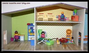 Maison Playmobil Fait Main En Cartonnage Le Blog De Mamie Suzette Over Blog Com Maison Playmobil Playmobil Salle De Bain Maison
