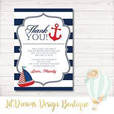 Nautical Thank You Card Nautical Baby Shower Marine Baby Shower Sailor Anchor Sailing Ahoy It S A Boy Nautical Baby Shower Ahoy Its A Boy Nautical Baby
