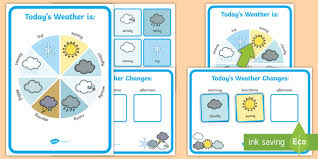 Todays Weather Display Chart And Daily Record Sheet