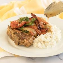 A Fresh Well Seasoned Pork Chop W Salt Pepper Amp Paprika Than Seared Amp Simmered In Chicken Broth Pork Recipes Pan Fried Pork Chops Fried Pork Chops